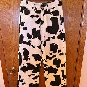 Amazon, cow print pants size M